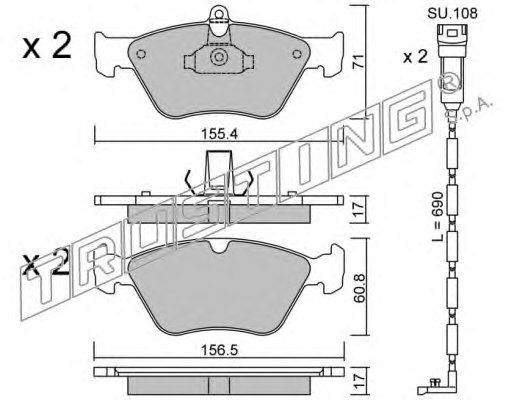 TRUSTING 130.0W Brake Pad Set, disc brake